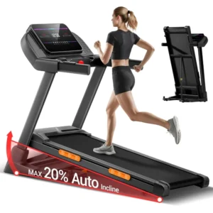 Fitness 2%-20% Auto Incline Foldable Treadmill, 4.0HP,400lb Capacity