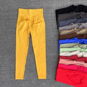 Seamless Sport Yoga High Waist Pants Leggings Sport See Through Yoga Gym Running Quick Dry Pants Scrunch Butt Pants